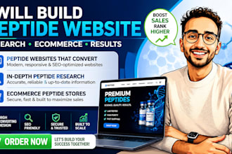 build peptide website, research peptide, ecommerce peptide store