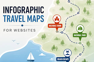 design clean and engaging  travel maps for websites