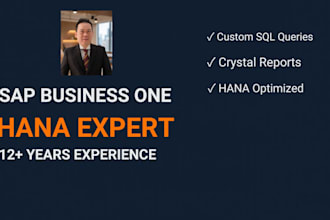 create custom sap business one hana sql queries and crystal reports