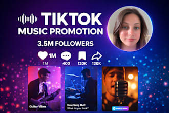 promote your music to my 3,400,000 tiktok followers