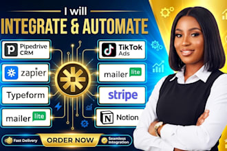 integrate zapier pipedrive CRM tiktok ads typeform mailerlite stripe notion