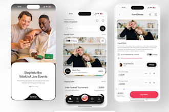 build custom event listing app,ticketing app, event booking, livestreaming app