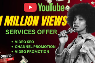 shoutout youtube video seo promotion, organic promotion, to gain 1 million view