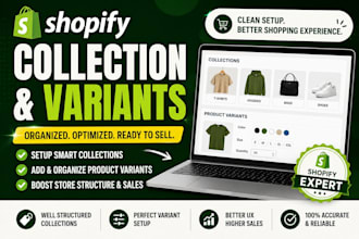 setup shopify product variants collections and filters