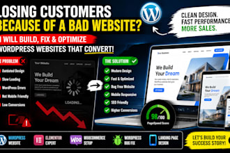 design basic wordpress website, peptide website, landing page, fix wordpress bug