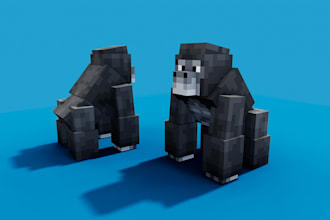 do custom minecraft blockbench 3d model with animation