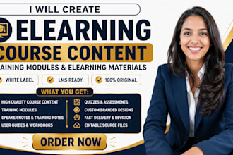 create white label course content, training modules and elearning materials
