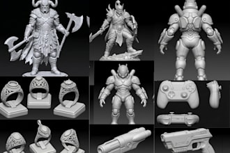 do 3d character sculpting, miniature figurine and zbrush modeling for printing
