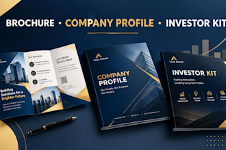 design a conversion focused professional brochure company profile investor kit