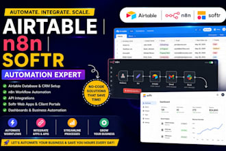 setup airtable n8n automation, integration airtable database softr wepapp expert