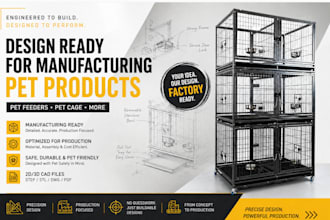 design ready for manufacturing pet products, pet feeders and pet cage