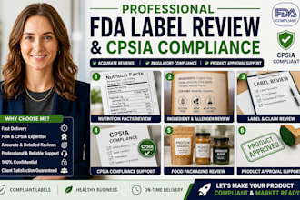 do cpsia, fda food labelling, label review and compliance