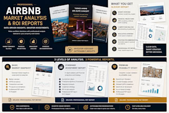 create a professional airbnb market analysis and ROI report