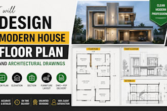 design modern house floor plan and architectural drawings