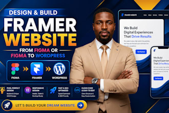 design and build framer website from figma or figma to wordpress