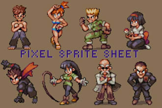 create pokemon pixel art sprite fakemon pixel sprite sheet animation game art