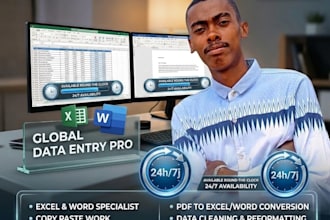 be your expert data entry specialist in excel and word