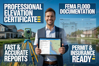 prepare professional elevation certificate, fema flood certificate