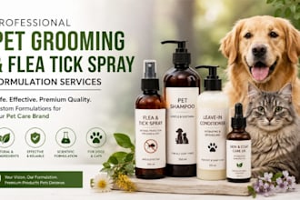formulate pet grooming, flea and tick spray products