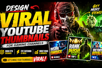 design viral youtube thumbnails for gaming channels with high crt