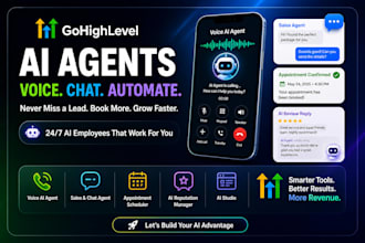 build gohighlevel ai voice or sales agents, ai studio websites, automations, ghl