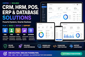 develop CRM management software hrm pos software erp database system development