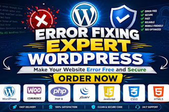 fix wordpress website errors, speed, security and bugs fast