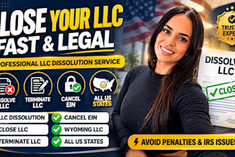 dissolve, close, terminate or cancel your US llc and handle ein closure