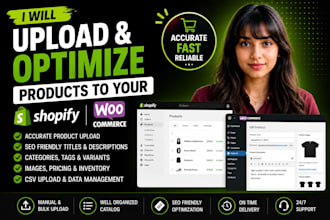 upload and optimize shopify or woocommerce products