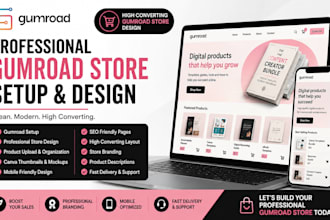 design and setup a professional gumroad store