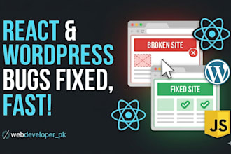 fix your react js javascript CSS or wordpress bugs and errors fast