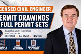 licensed civil engineer permit drawing full permit set california colorado ny