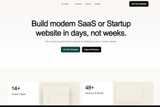 build a modern no code website using webflow or framer