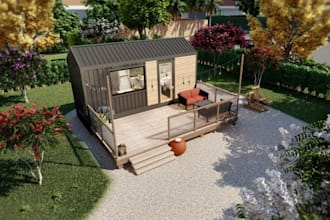 design 2d layout, 3d container homes, tiny house, studio apartment, frame house