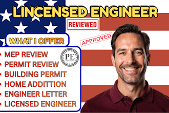 provide engineer review, stamp and correct permit drawings as licensed engineer