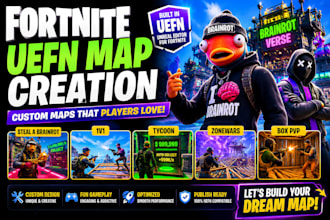 create fortnite uefn map, tycoon, 1v1, zonewars, brainrot game