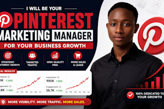be your pinterest marketing manager for your business growth