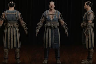 fixed 3d character issue, 3d character for video game, texture mapping, rigging