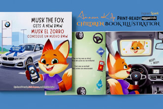 create print ready children book illustration for amazon KDP paperback