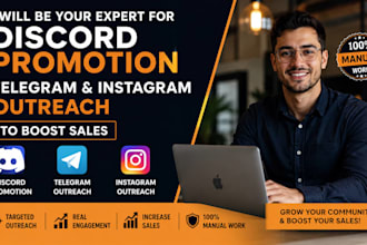 be your expert for discord promotion, telegram and instagram to boost sales
