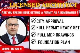 permit ready set,licensed architect, structural engineer, mep plan, usa pe stamp