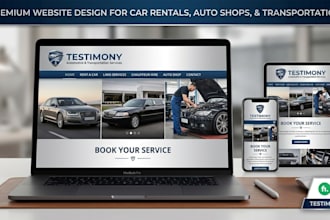 design car rental auto shop limousine rental chauffeur hiring website design