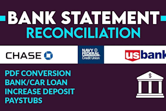 reconcile bank statement PDF to editable format