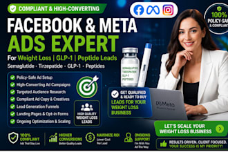 setup facebook ads for peptide semaglutide tirzepatide glp1 weight loss leads