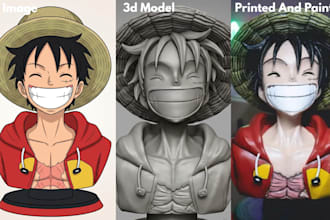 sculpt 3d print and paint, 3d head bust model, 3d face stl file resin printing