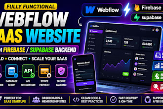 build webflow saas website with firebase or supabase authentication and backend