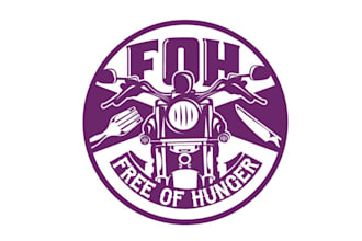 make automotive badass motorcycle logo to fight hunger