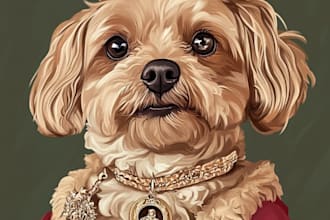 do a custom pet portrait, dog portrait, cat portrait