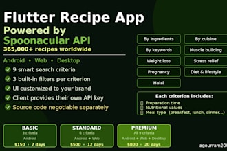 build a flutter recipe and nutrition app powered by spoonacular API
