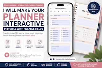 make your planner intractive in mobile with fillable fields, interactive planner